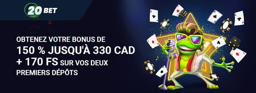Bonus de bienvenue de 20bet Casino