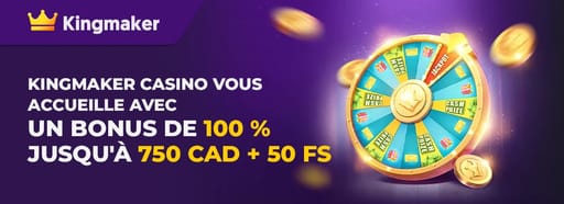 Bonus de bienvenue Kingmaker Casino