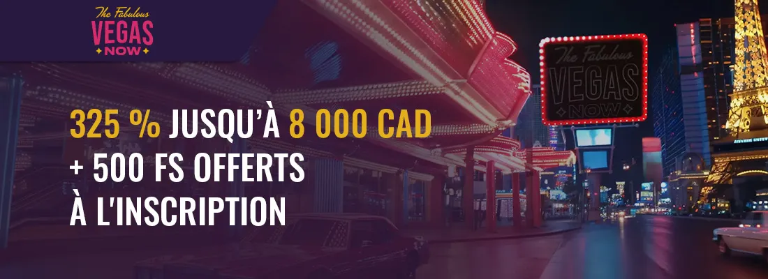 Le bonus de bienvenue vegasnow casino